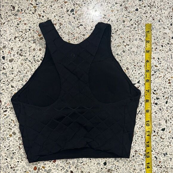 Lululemon black diamond grid high neck swim top 2 with pads bikini top - Picture 6 of 9